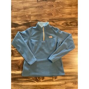 The North Face Soft Blue Fleece Quarter Zip Pullover Sweatshirt Size M